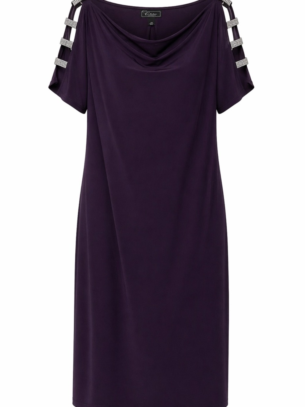 Plum Cold-Shoulder Cowl Neck Dress